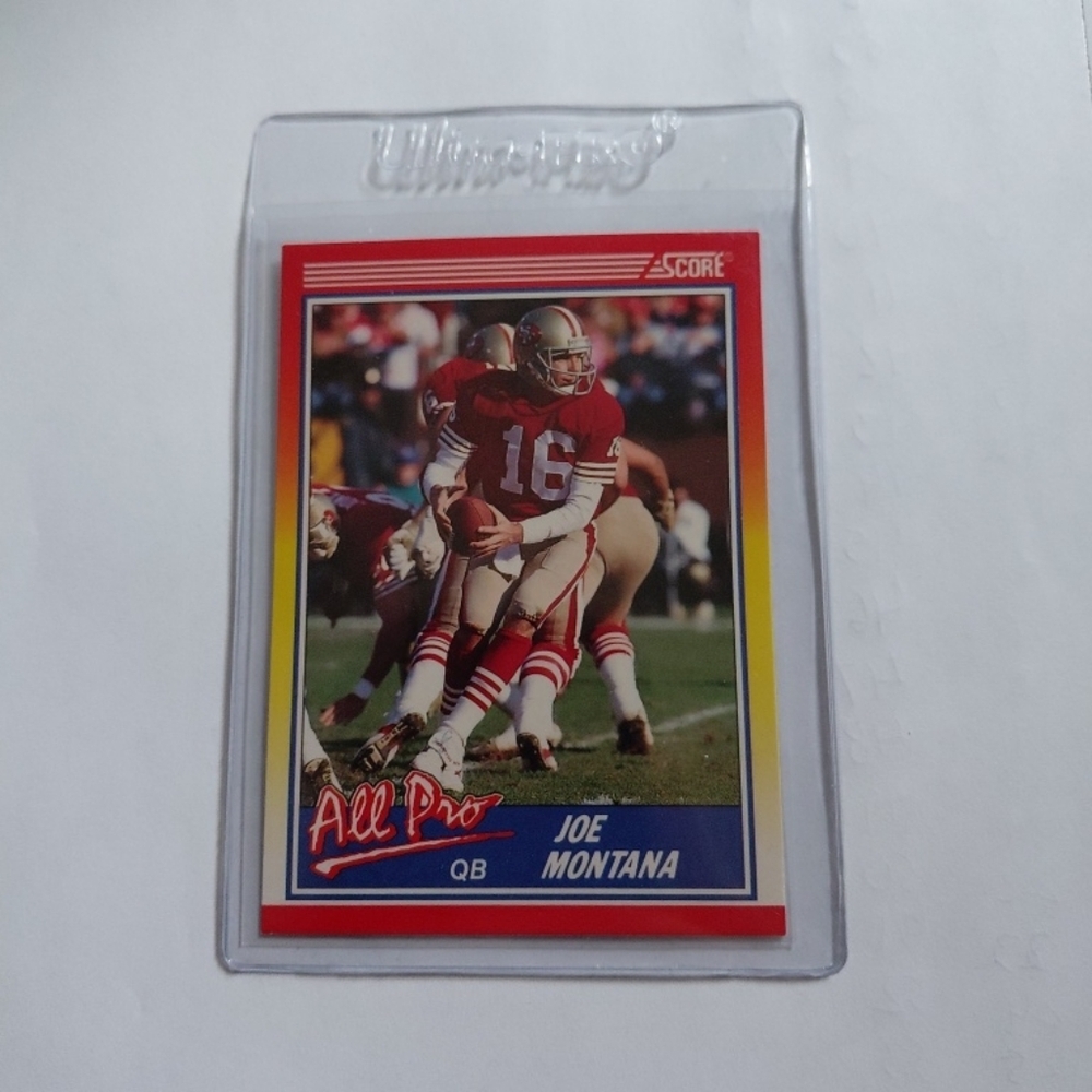 Score All Pro Joe Montana Trading Card - Red and Yellow